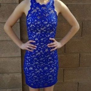 Blue Sequin Hearts lace dress